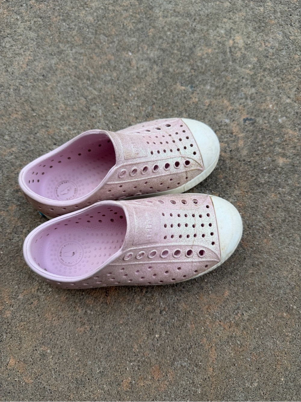 Native Shoes Pink Slip-On Kids Water Shoes with White Toe Cap